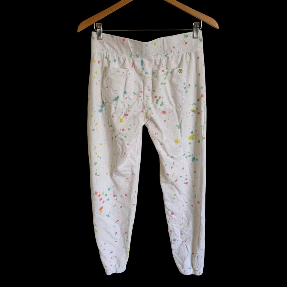 Lilly Pulitzer Small White Paint Splatter Palm Tree Sweatshirt Jogger 2 Pc Set - Picture 4 of 11